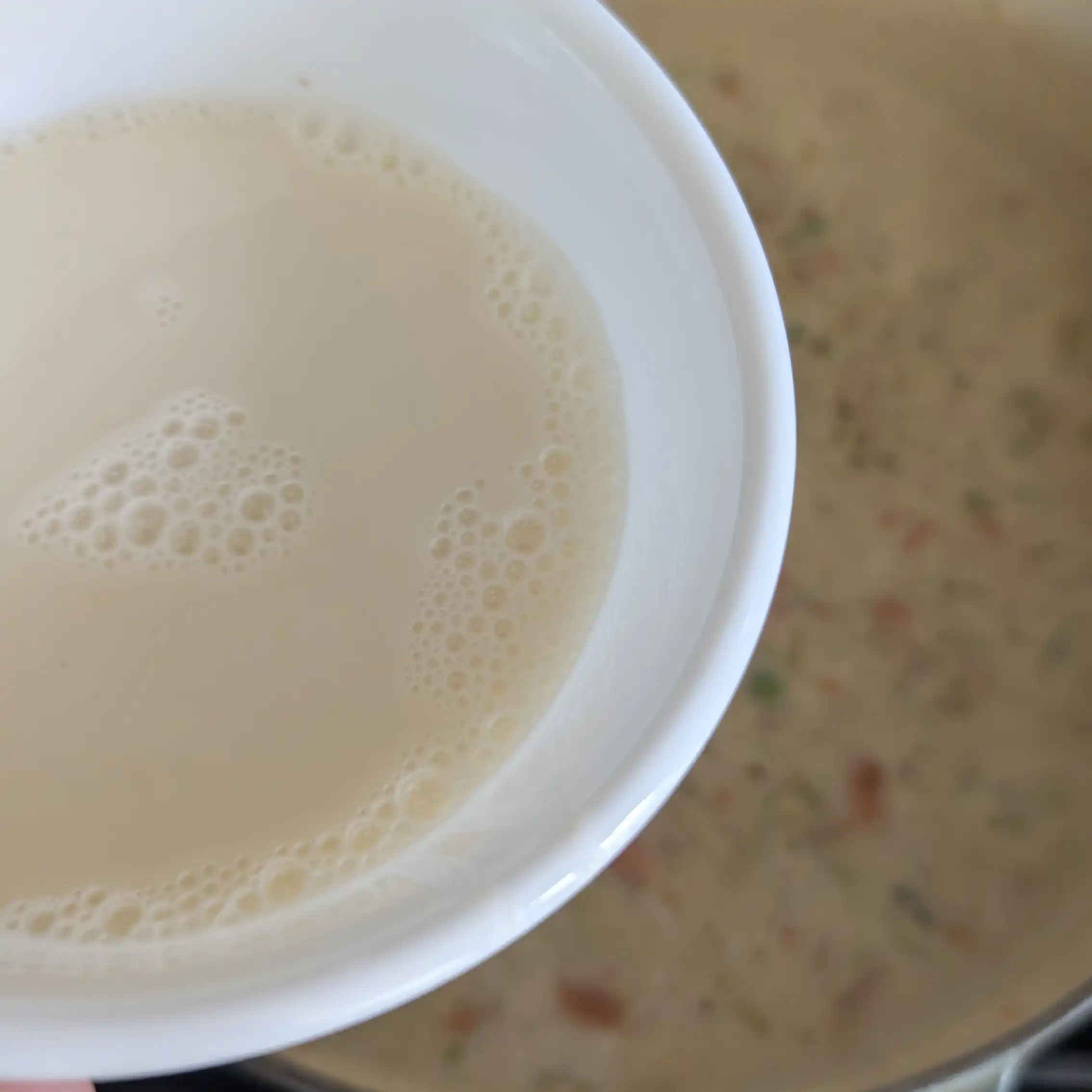 Adding Flour Slurry to Soup Base