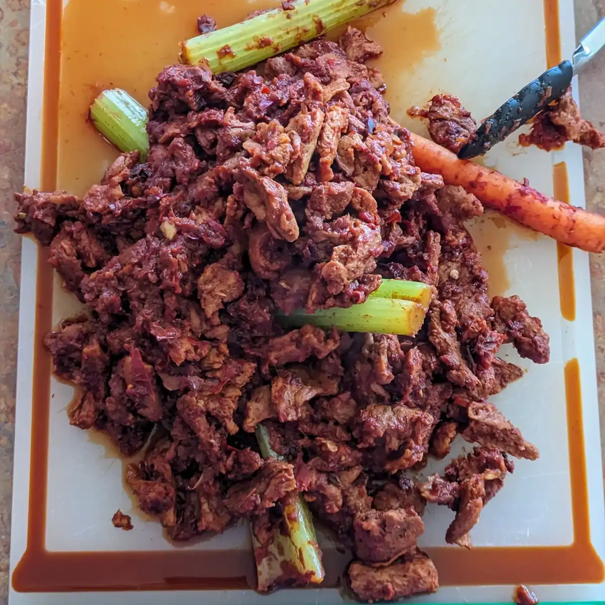 Cooked Soy Curl Barbacoa